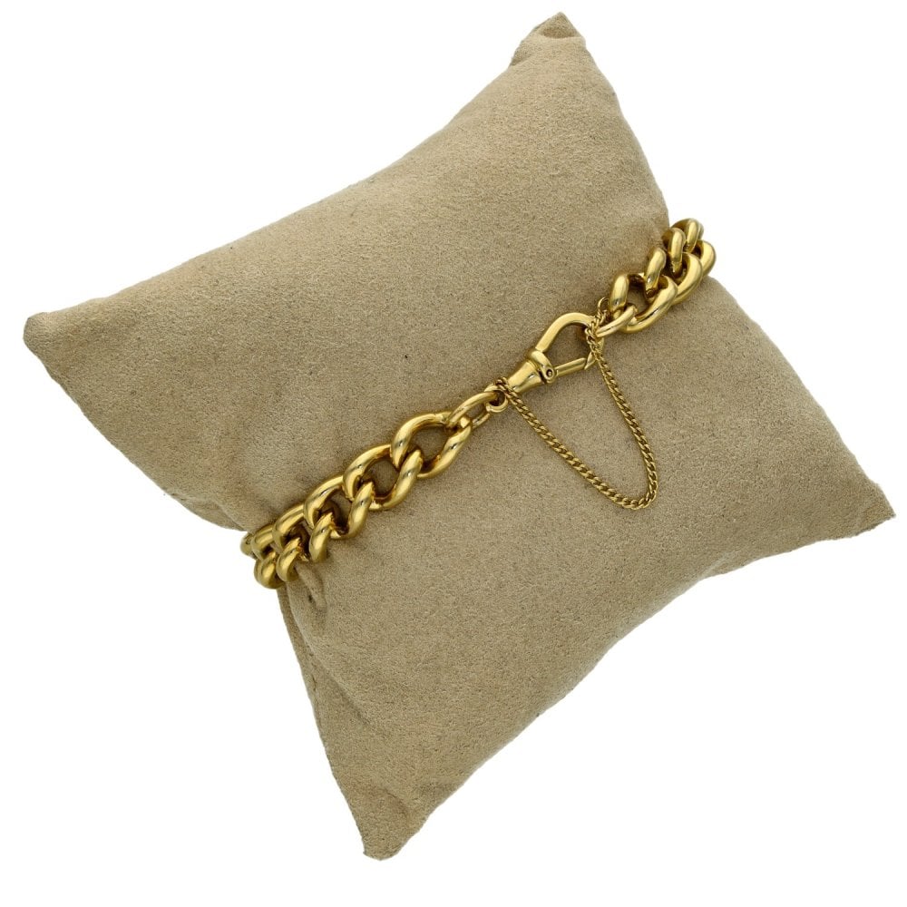 9ct Yellow Gold Curb Bracelet - 8" - 39.4g