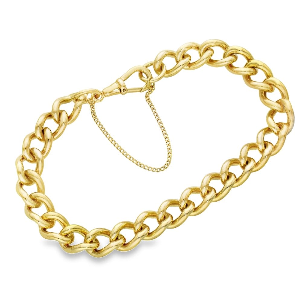 9ct Yellow Gold Curb Bracelet - 8" - 39.4g