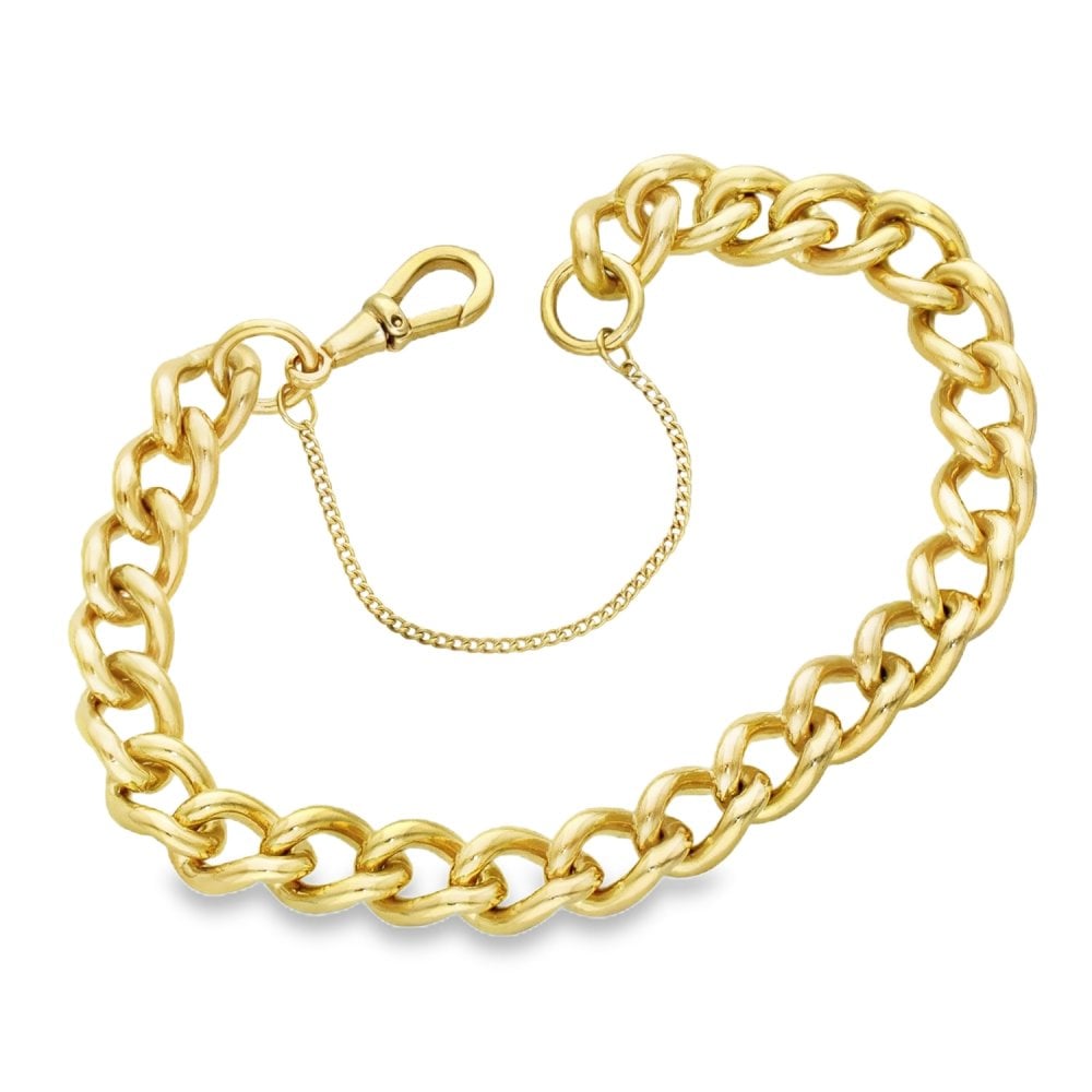 9ct Yellow Gold Curb Bracelet - 8" - 39.4g