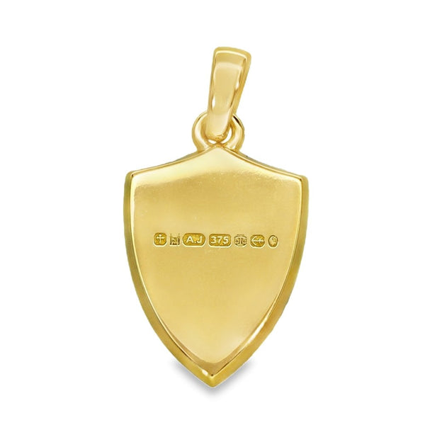 9ct Yellow Gold Plain Shield Pendant - 14x22x2mm - 4.4g