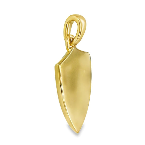 9ct Yellow Gold Plain Shield Pendant - 14x22x2mm - 4.4g