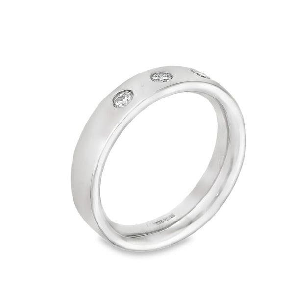 18ct White Gold Diamond Wedding Ring - Size G½ - 0.15ct