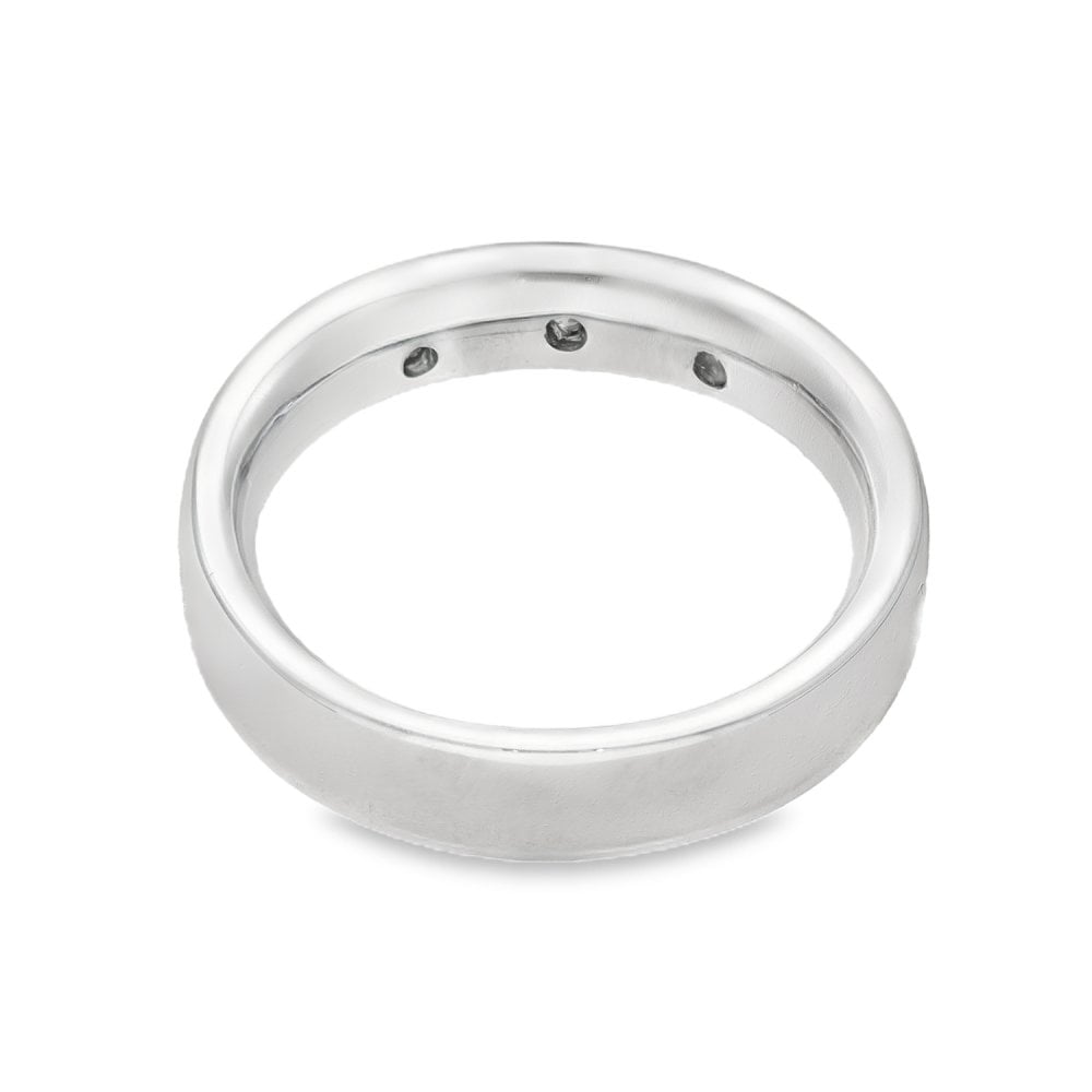 18ct White Gold Diamond Wedding Ring - Size G½ - 0.15ct