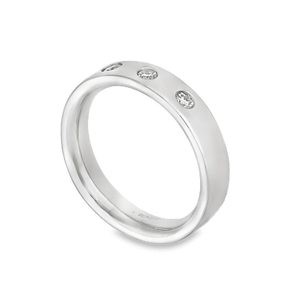 18ct White Gold Diamond Wedding Ring - Size G½ - 0.15ct