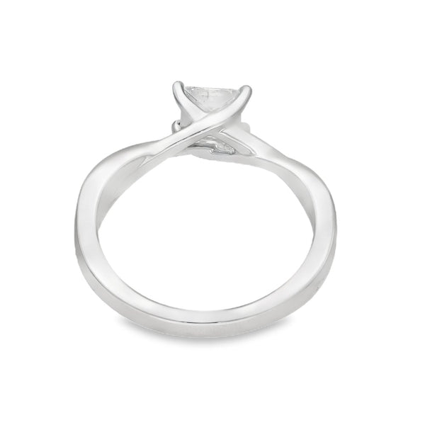 18ct White Gold Diamond Twist Engagement Ring - Size I½ - 0.55ct