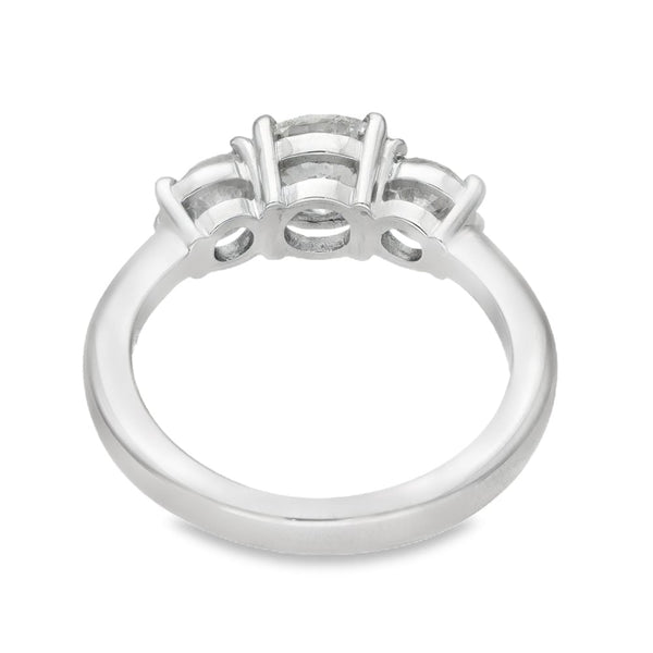 18ct White Gold Diamond Trilogy Ring - Size K - 1.62ct