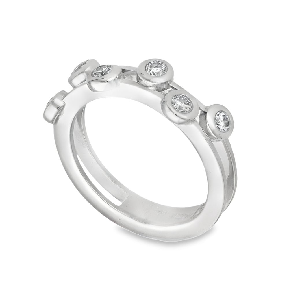 18ct White Gold Diamond Scatter Ring - Size L½ - 0.30ct