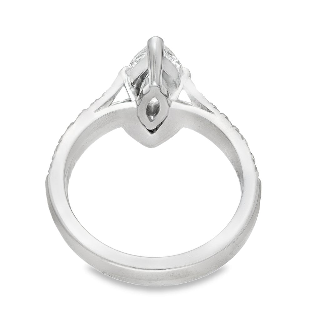 18ct White Gold Marquise Diamond Engagement & Eternity Ring