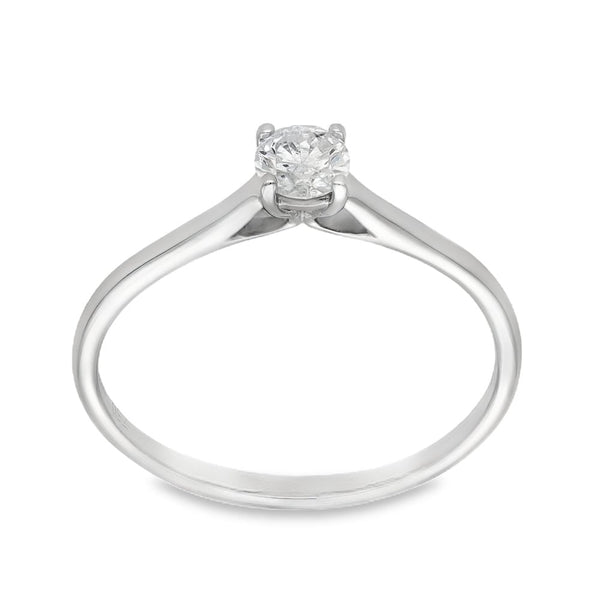18ct White Gold Diamond Engagement Ring - Size R - 0.33ct