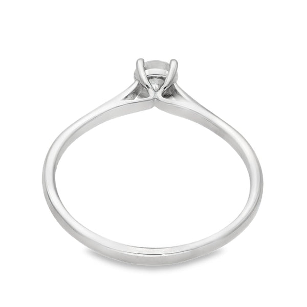18ct White Gold Diamond Engagement Ring - Size R - 0.33ct