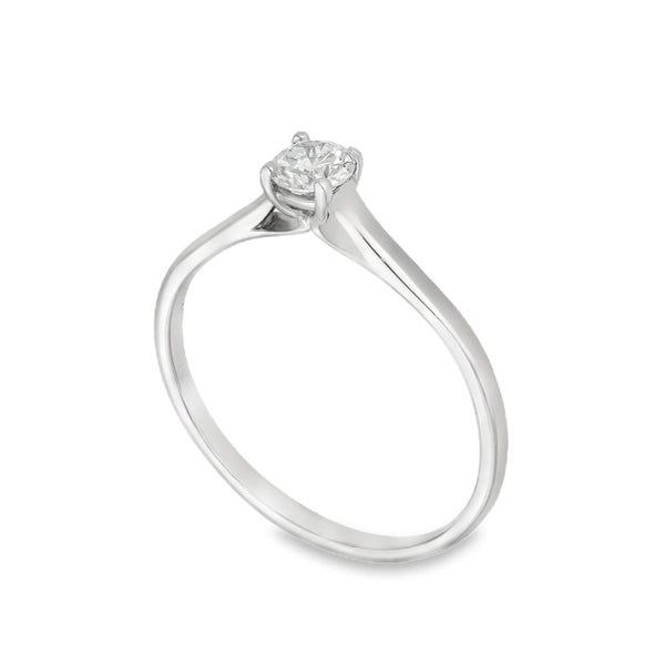 18ct White Gold Diamond Engagement Ring - Size R - 0.33ct
