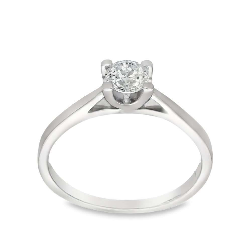 950 Platinum Diamond Engagement Ring - Size R - 0.60ct