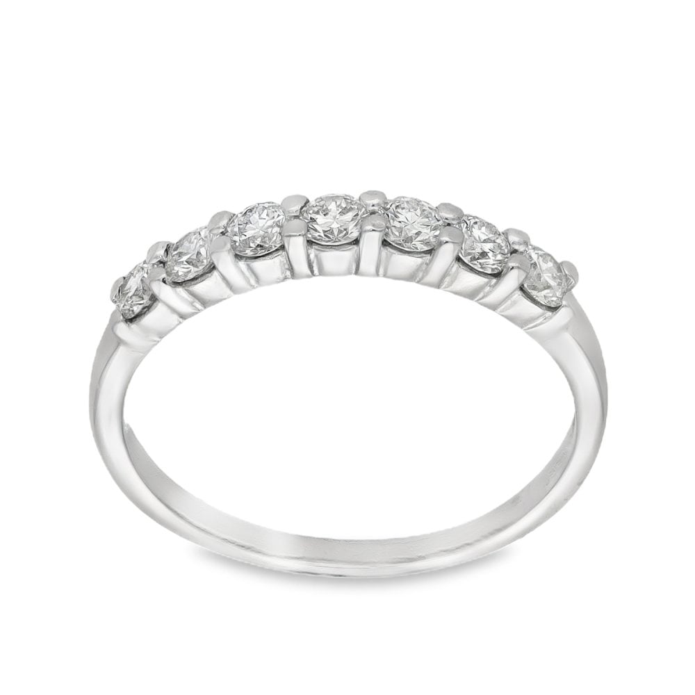 18ct White Gold Diamond Eternity Ring - Size M½ - 0.49ct