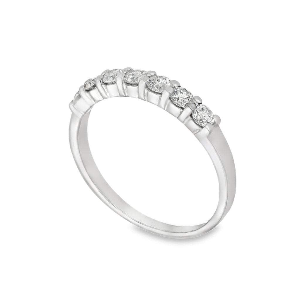 18ct White Gold Diamond Eternity Ring - Size M½ - 0.49ct