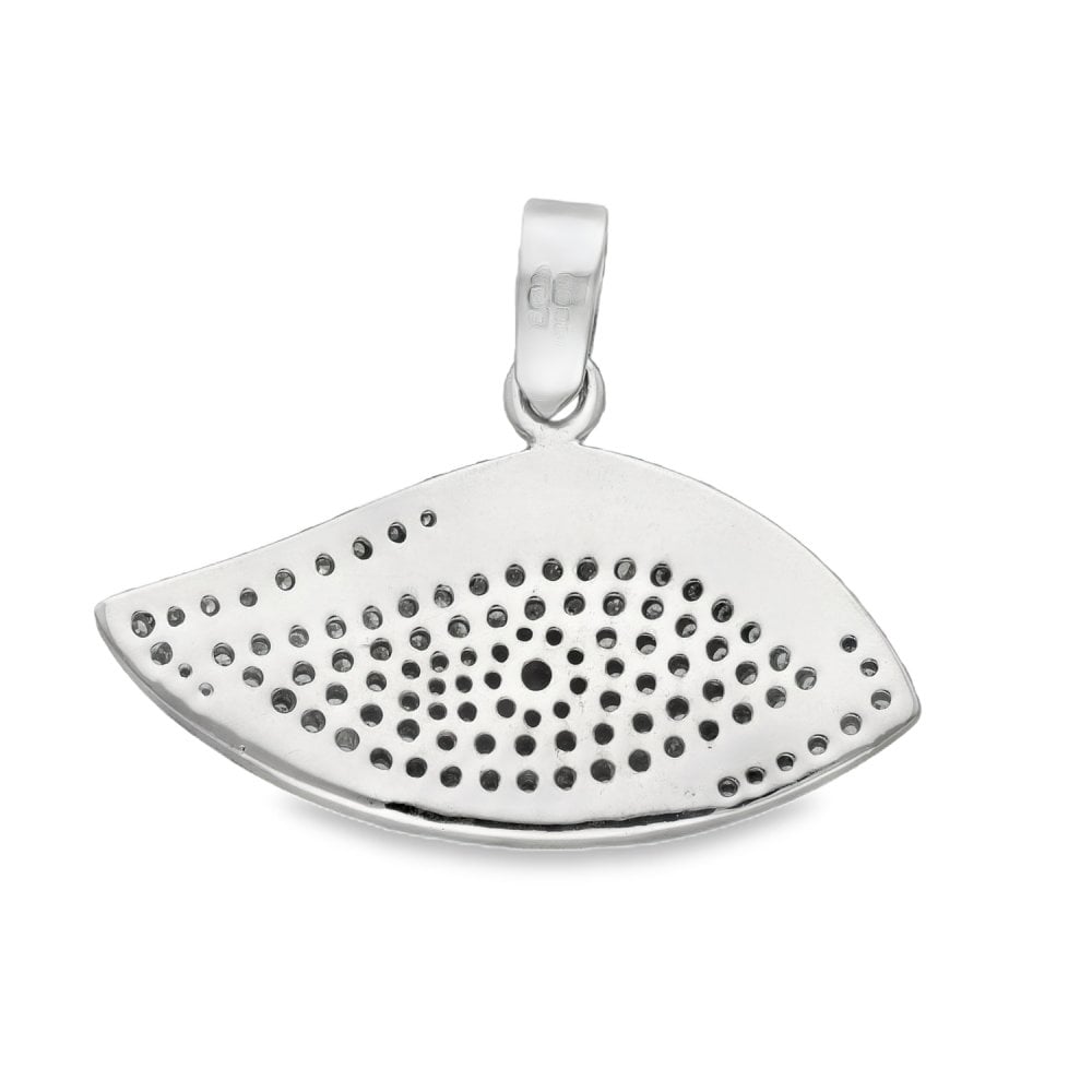 18ct White Gold Diamond Eye Pendant - 30x19x3mm - 1.20ct