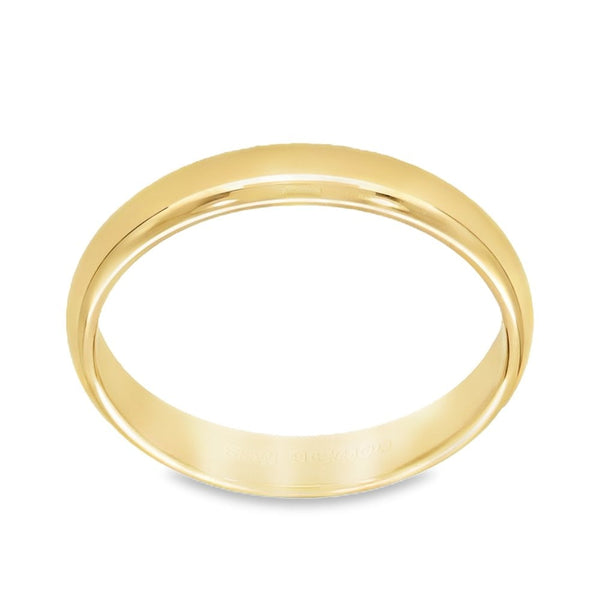 9ct Yellow Gold Wedding Band - Size P - 3.5mm
