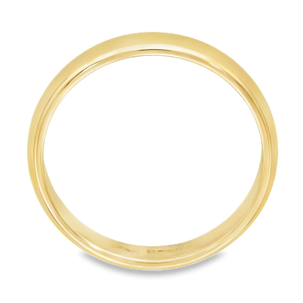 9ct Yellow Gold Wedding Band - Size P - 3.5mm