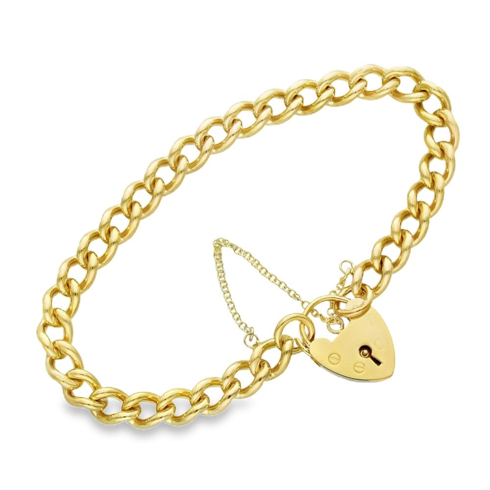 9ct Yellow Gold Curb Bracelet - 8" - 27.4g