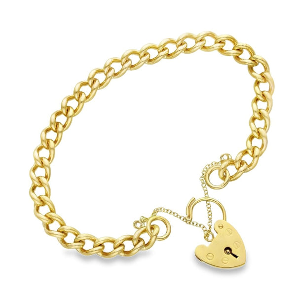 9ct Yellow Gold Curb Bracelet - 8" - 27.4g
