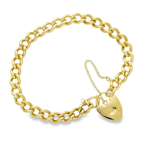 9ct Yellow Gold Curb Bracelet - 8" - 27.4g