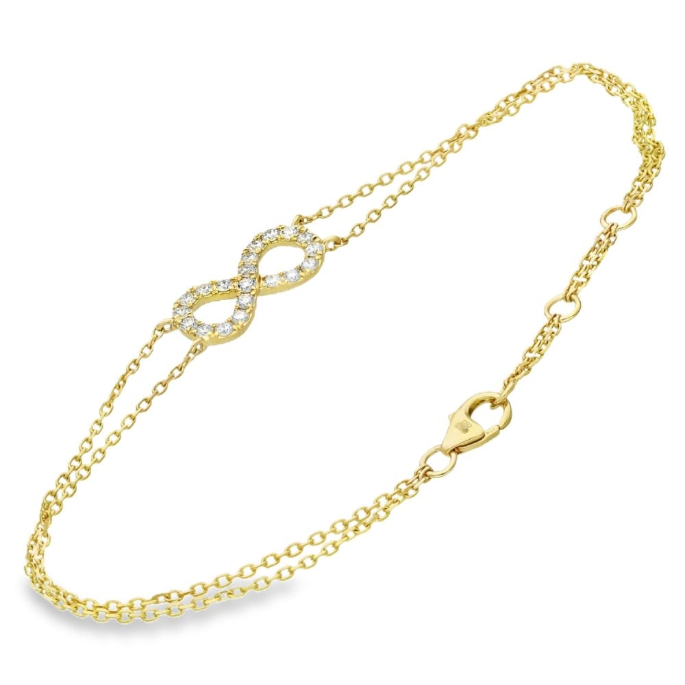 0.50ct Yellow Gold Diamond Infinity Bracelet - F/VS