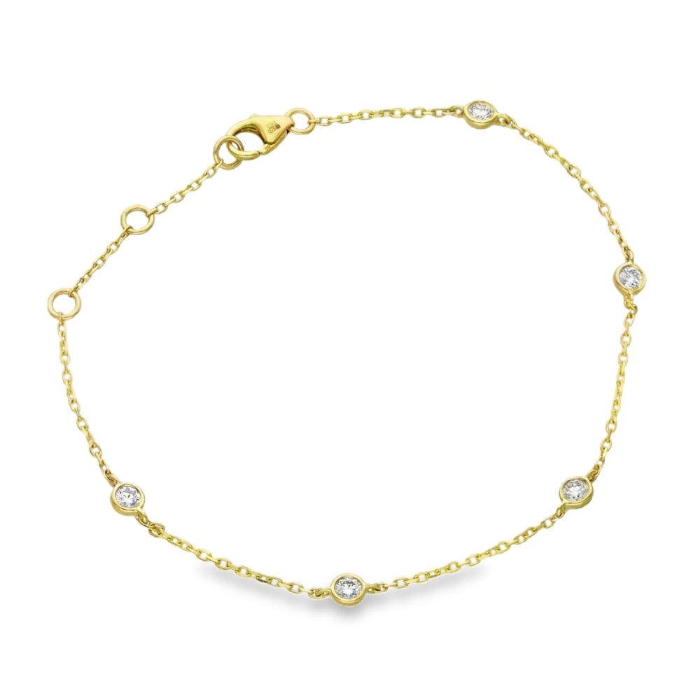 0.40ct Yellow Gold Diamond Dot Bracelet - F/VS