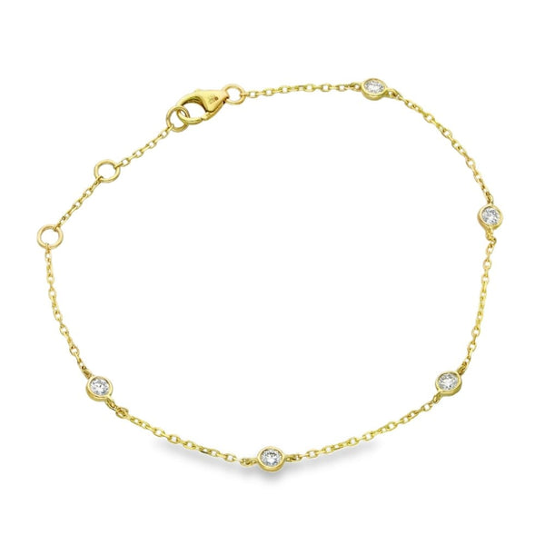 0.40ct Yellow Gold Diamond Dot Bracelet - F/VS
