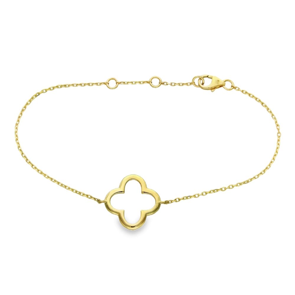 0.34ct Yellow Gold Diamond Open Clover Bracelet - F/VS