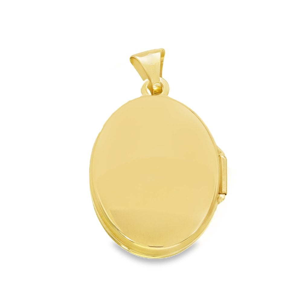 9ct Yellow Gold Patterned Oval Locket - 17x24x5mm - 2.0g
