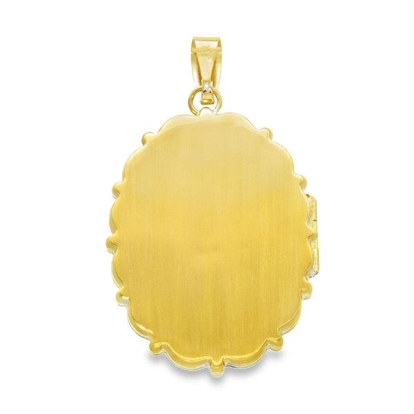 9ct Yellow Gold Feather Engraved Locket - 27x38x4.5mm - 7.2g