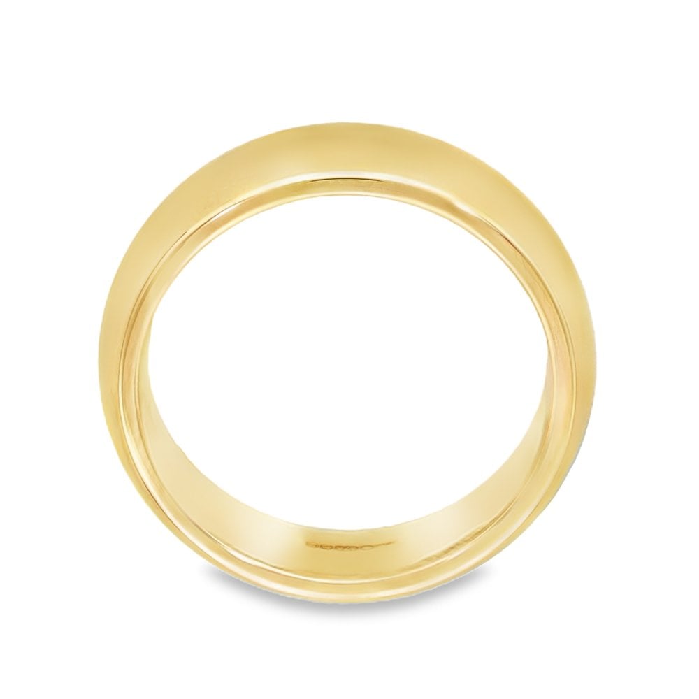 9ct Yellow Gold Plain Wedding Band - Size P½ - 7mm