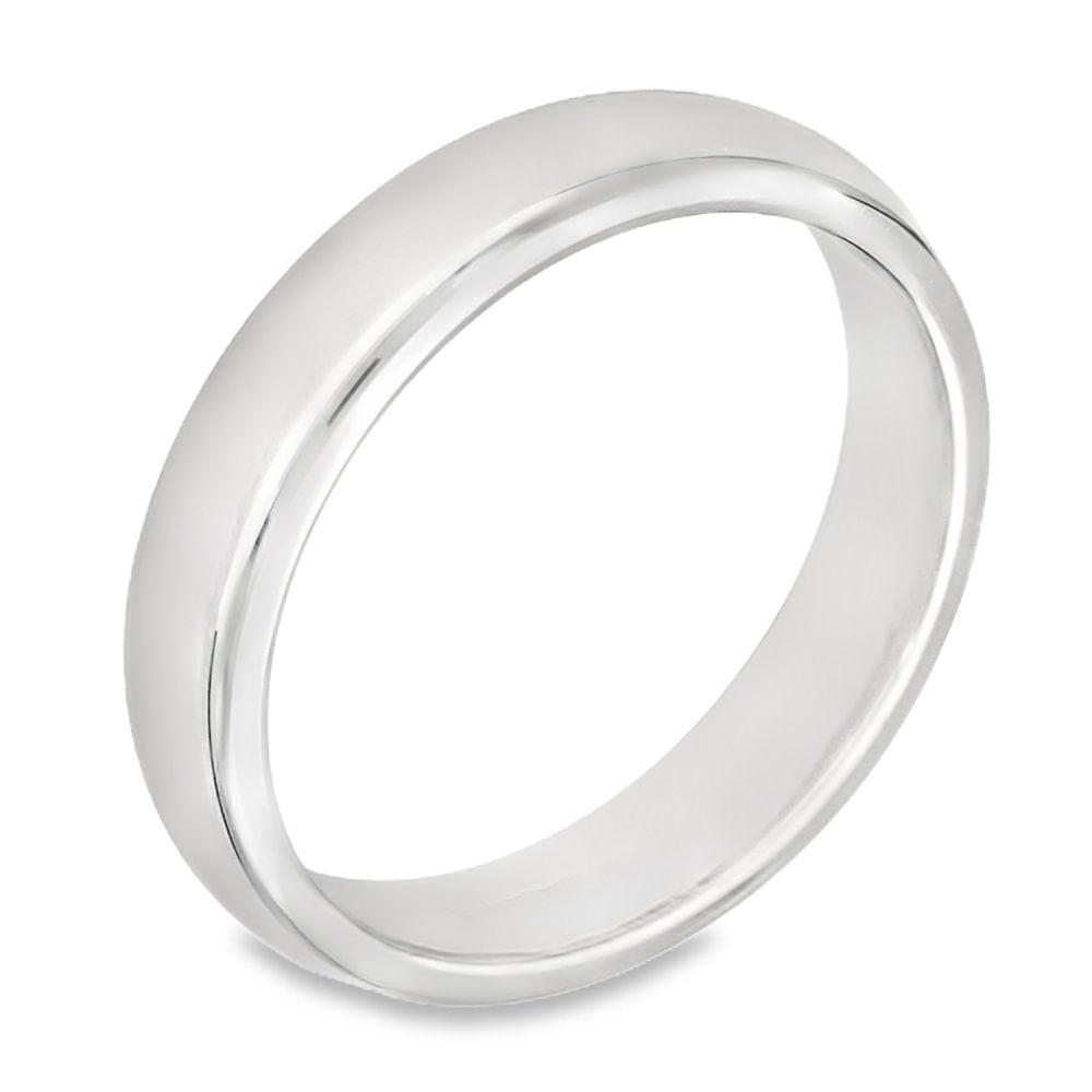 9ct White Gold Wedding Band - Size J½ - 4mm