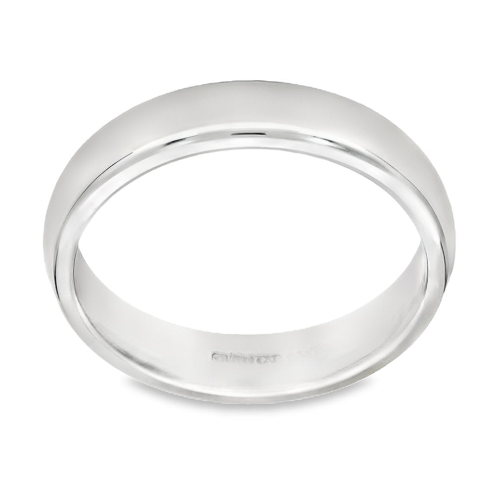 9ct White Gold Wedding Band - Size J½ - 4mm