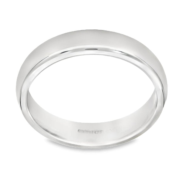 9ct White Gold Wedding Band - Size J½ - 4mm
