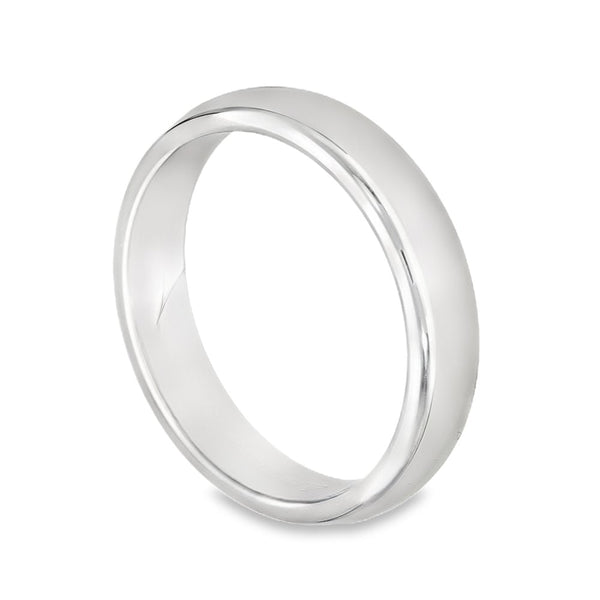9ct White Gold Wedding Band - Size J½ - 4mm