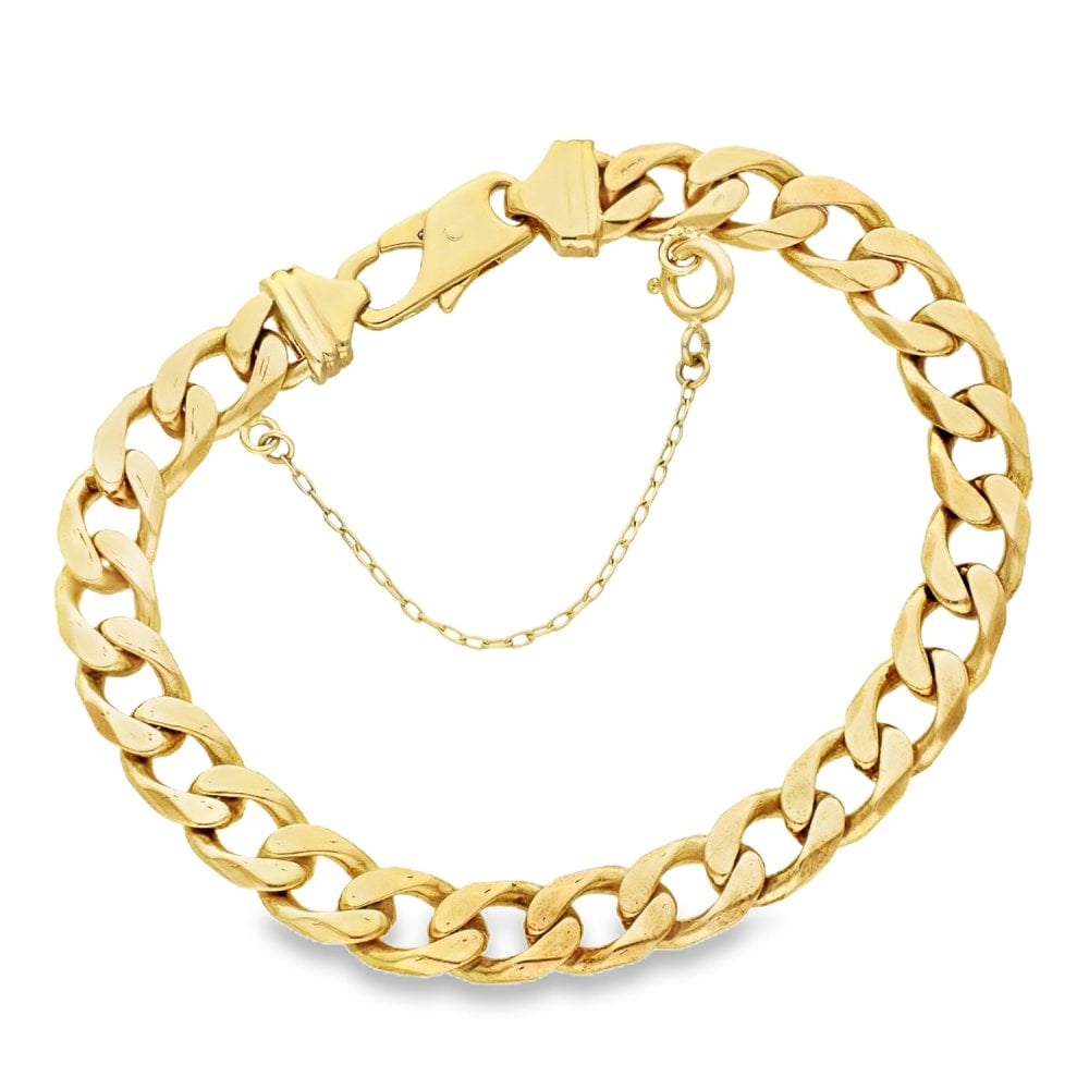 9ct Yellow Gold Curb Bracelet - 8" - 28.0g
