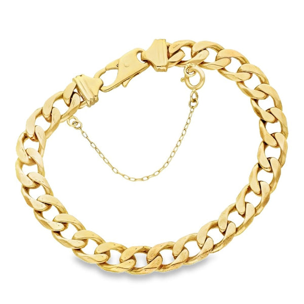 9ct Yellow Gold Curb Bracelet - 8" - 28.0g