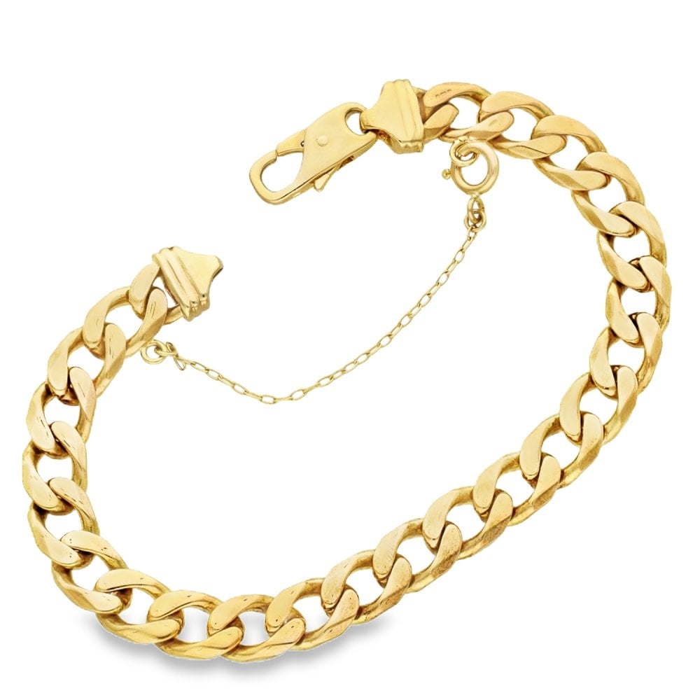 9ct Yellow Gold Curb Bracelet - 8" - 28.0g