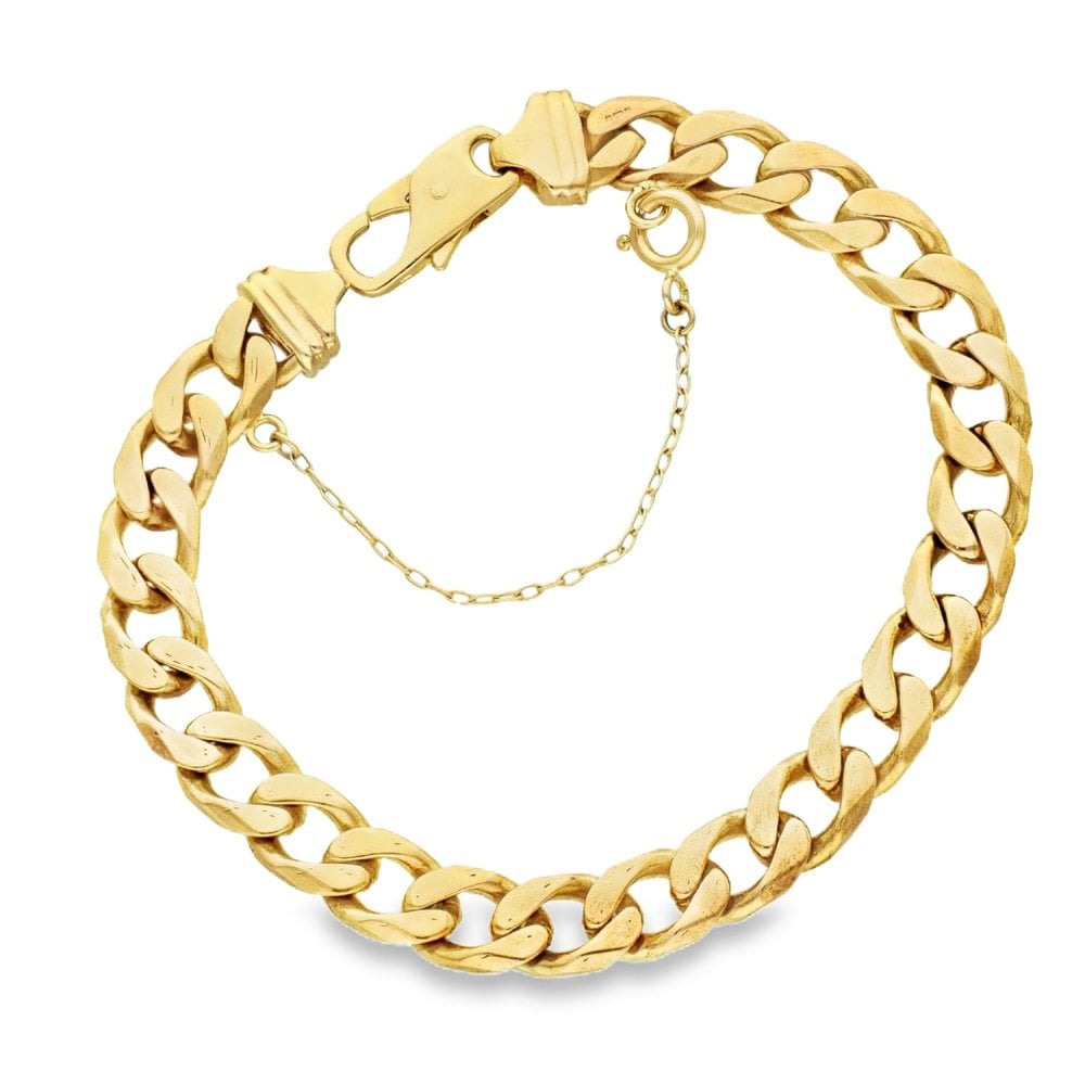9ct Yellow Gold Curb Bracelet - 8" - 28.0g