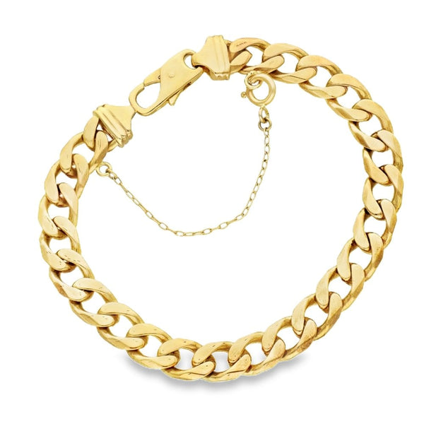 9ct Yellow Gold Curb Bracelet - 8" - 28.0g