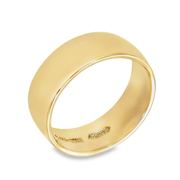 9ct Yellow Gold Wedding Band - Size S - 8mm