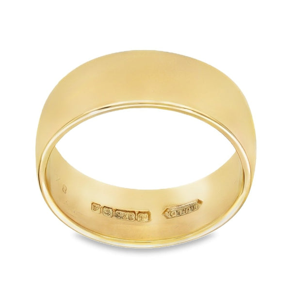 9ct Yellow Gold Wedding Band - Size S - 8mm