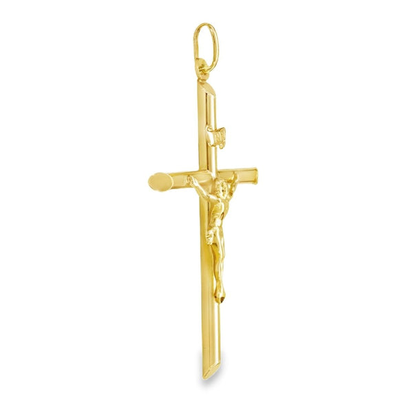 9ct Yellow Gold Large Crucifix Pendant - 32x51x5mm - 2.2g