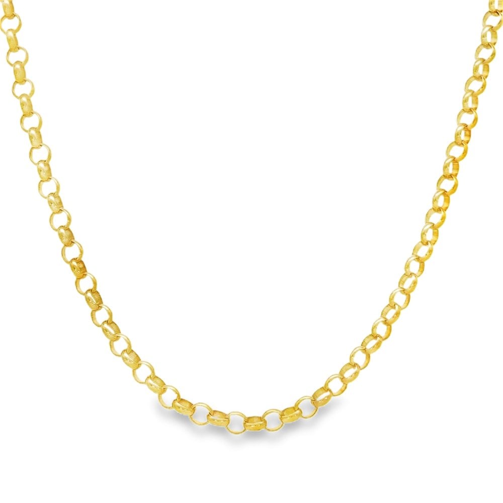9ct Yellow Gold Round Belcher Chain - 16" - 7.7g