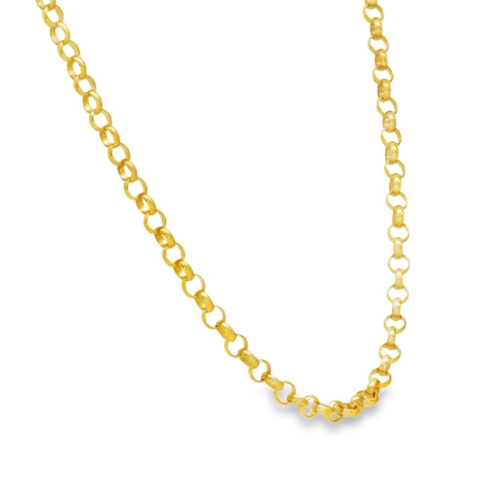9ct Yellow Gold Round Belcher Chain - 16" - 7.7g