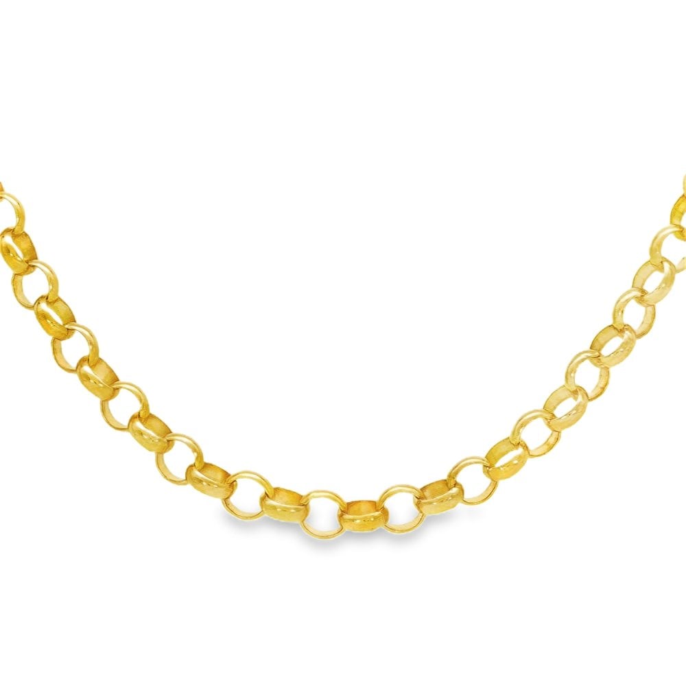 9ct Yellow Gold Round Belcher Chain - 16" - 7.7g