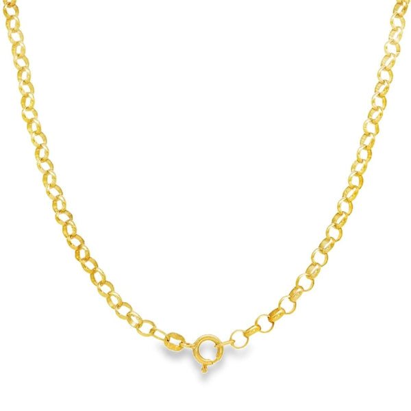 9ct Yellow Gold Round Belcher Chain - 16" - 7.7g
