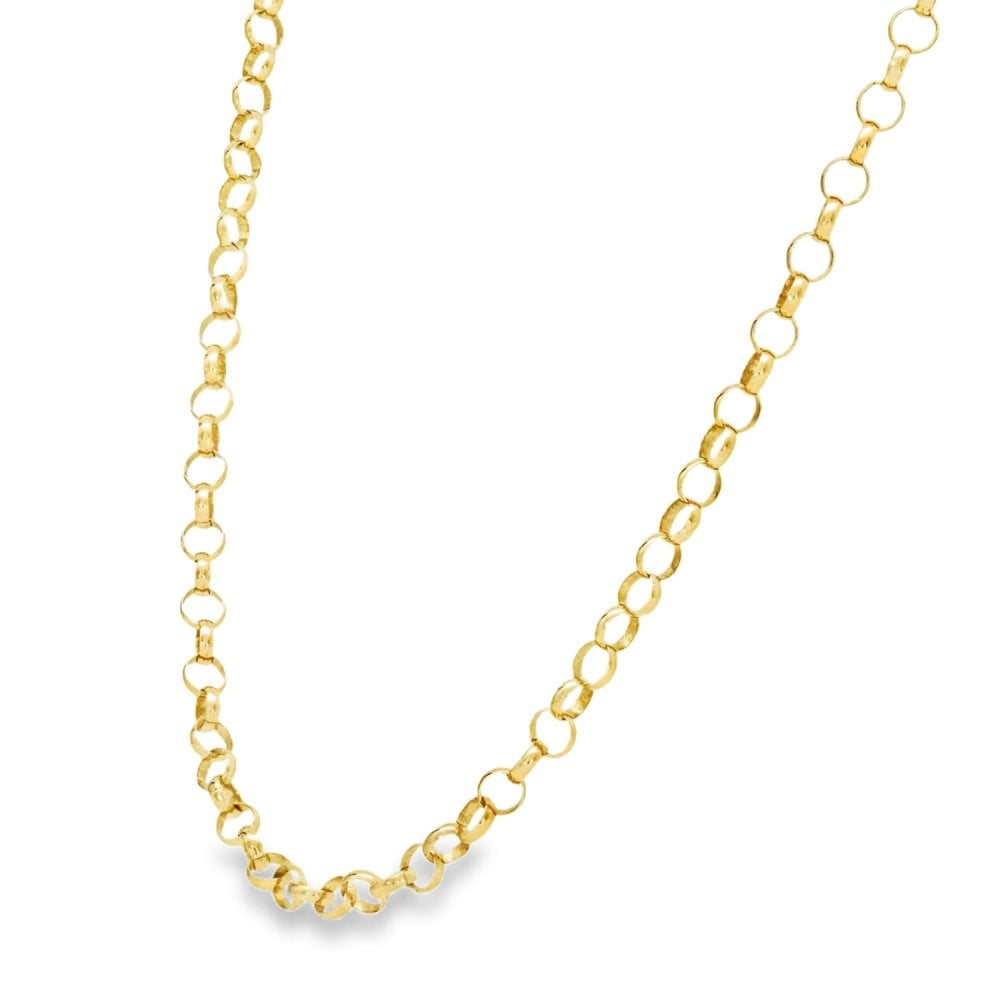 9ct Yellow Gold Round Belcher Chain - 20" - 7.2g
