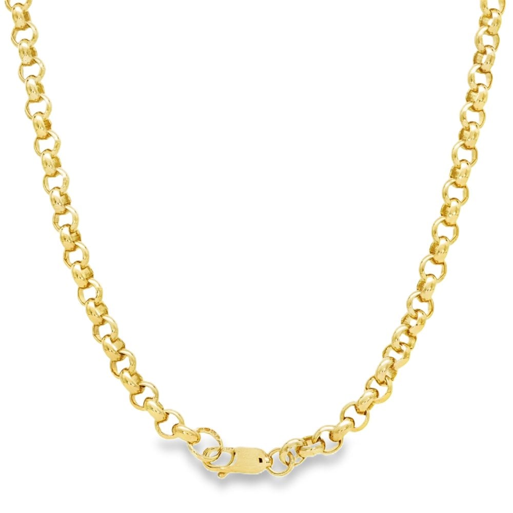 9ct Yellow Gold Round Belcher Chain - 21" - 32.5g