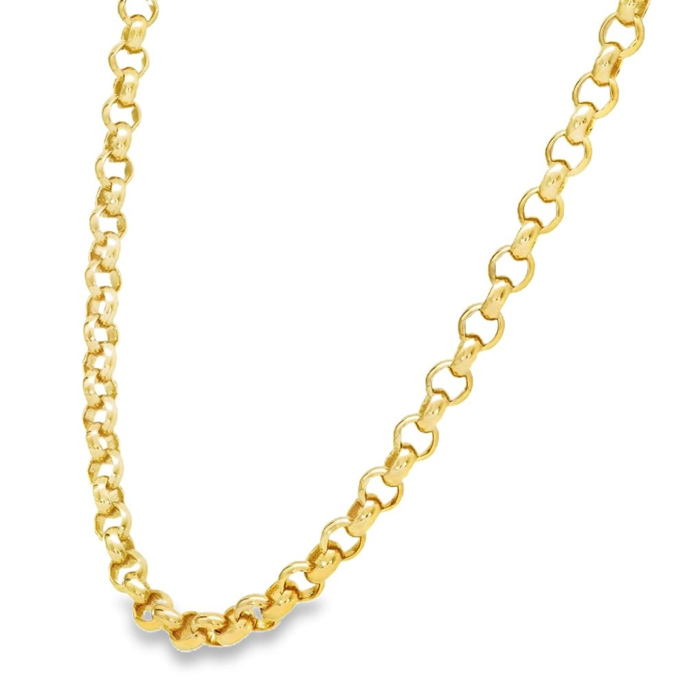 9ct Yellow Gold Round Belcher Chain - 21" - 32.5g
